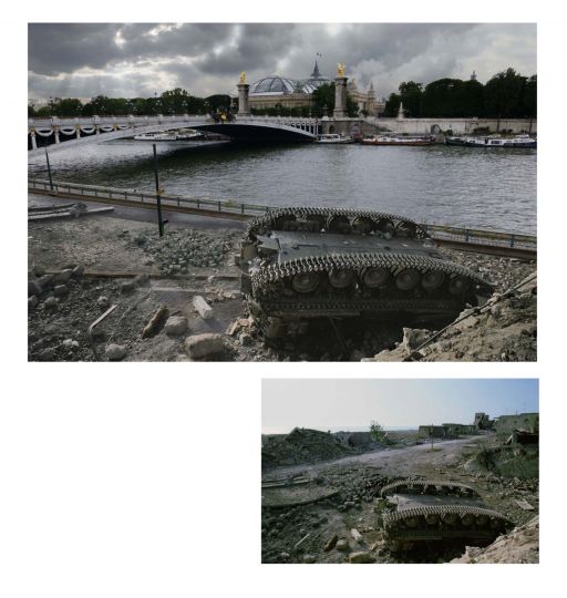 Patrick Chauvel, Les quais rive gauche. (Liban, 1982. Au cours de l’opération «Paix en Galilée», un char israélien détruit par les Palestiniens à Damourau sud de Beyrouth)