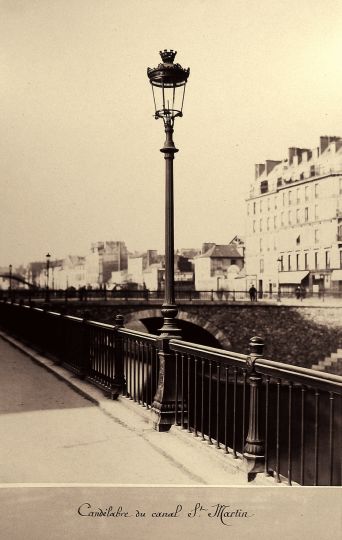 Charles Marville (French, 1816-1879), Candélabre du canal St. Martin, circa 1874