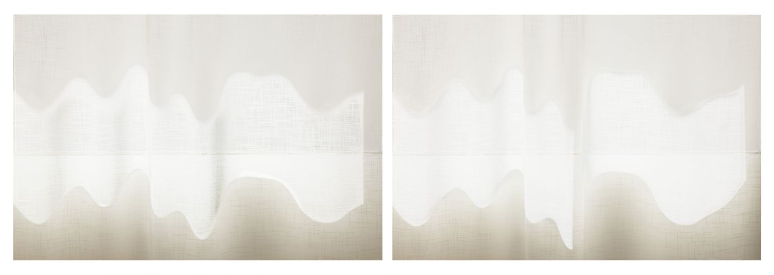 Uta Barth, ... and to draw a bright white line with light (Untitled 11.7), 2011. Inkjet prints, diptych; each panel 37 x 56 in. Courtesy of the Artist; 1301 PE, Los Angeles; and Tanya Bonakdar Gallery, New York. © Uta Barth, Courtesy Tanya Bonakdar Gallery, New York, and 1301PE, Los Angeles.