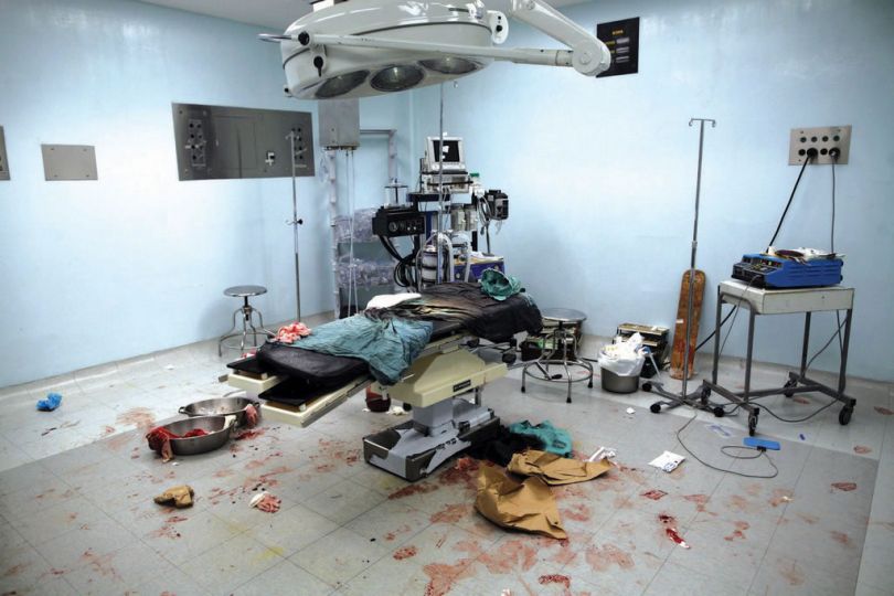 Rodrigo Abd, An operating room is seen after a three hour surgery on a man with gunshot wounds and who later died at the San Juan de Dios hospital in Guatemala City, Guatemala, May 5, 2010.