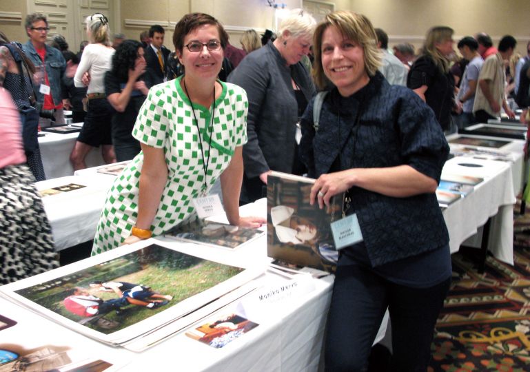 Photographer Monika Merva with Maggie Blanchard, Director, Twin Palms Publishers, at Review Santa Fe's Public Portfolio Viewing