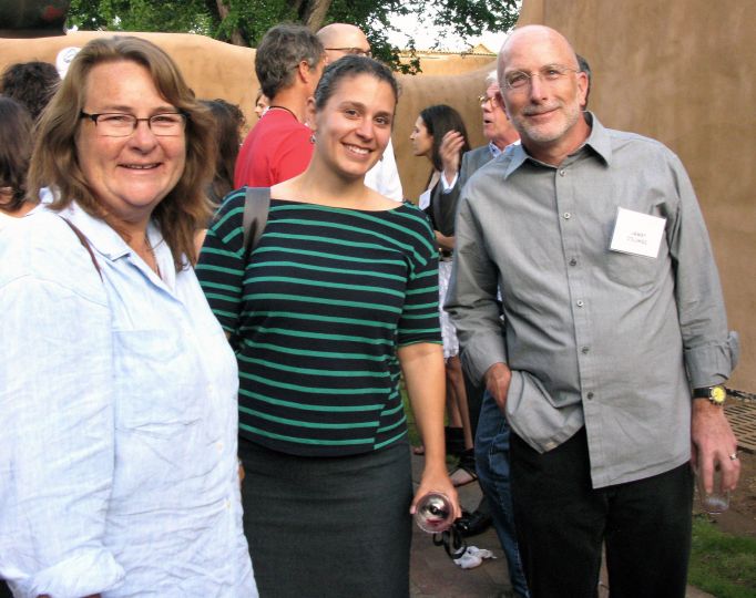 Crista Dix, Director Wall Space Gallery and Lisa Sutcliffe, Assistant Curator of Photography, San Francisco Museum of Modern Art with photographer Jayme Stillings at New Mexico Museum of Art, Opening Reception for Review Santa Fe