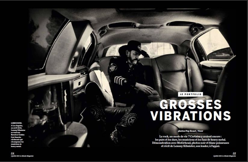 --A black and white portfolio by Pep Bonnet from the agency Noor, following the rock band Motu00f6rhead.--rnLe Monde, July 1st.