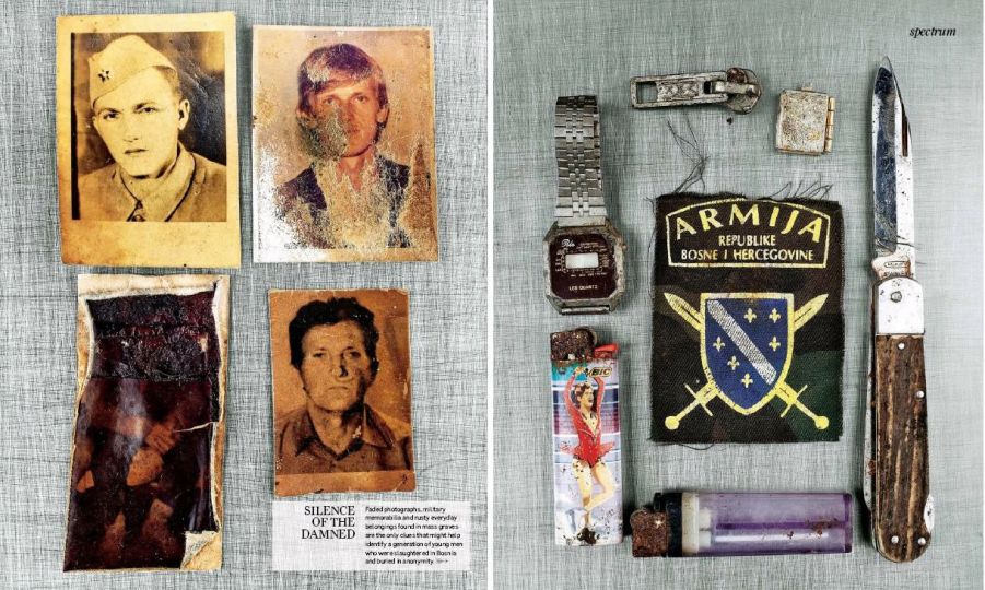 --The (some) usual objects, souvenirs that had belonged to the Bosnians assassinated by the Serbians found and collected from the communal graves.--rnThe Sunday TIme Magazine, June 26.rnPhotos: Ziyah Gafic.
