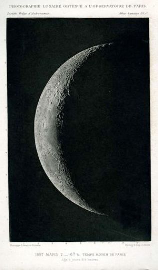 LOEWY et PUISEUX (1833 / 1907 et 1928)rnLa lune, le 7 mars 1897, 6h50rnHéliogravurernImage : 19 x 13 cm