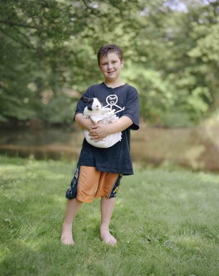 Corey with bunny, Wildlife Camp, The Aark Foundation Wildlife Rehabilitation and Education Center, Chalfont, Pennsylvania, 2011 rn© Judith Joy Ross - Courtesy Pace/MacGill Gallery