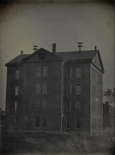 9 - Albert Sands Southworth & Josiah J. Hawes, daguerrotype of a Boston school house, circa 1850. Estimate $25,000 to $35,000.