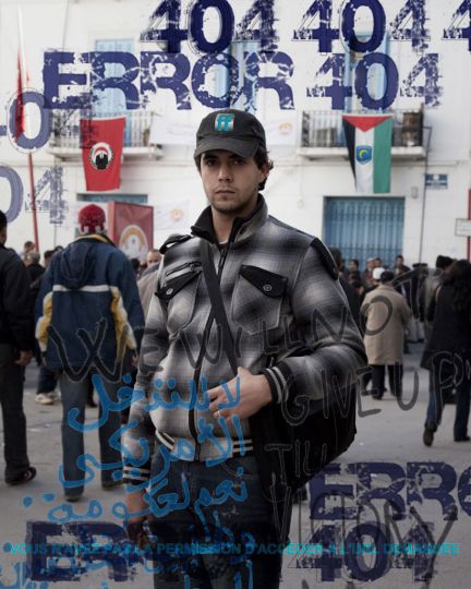 FREEDOM FIGHTERS 1/14 - TUNISIA. Amin, 23, graduated in mathematics and algebra, co-administrates a facebook page which covers 24/7 whatever happens related to the january 14 revolution. Tunis, january 2011.  © Johann Rousselot / Signatures