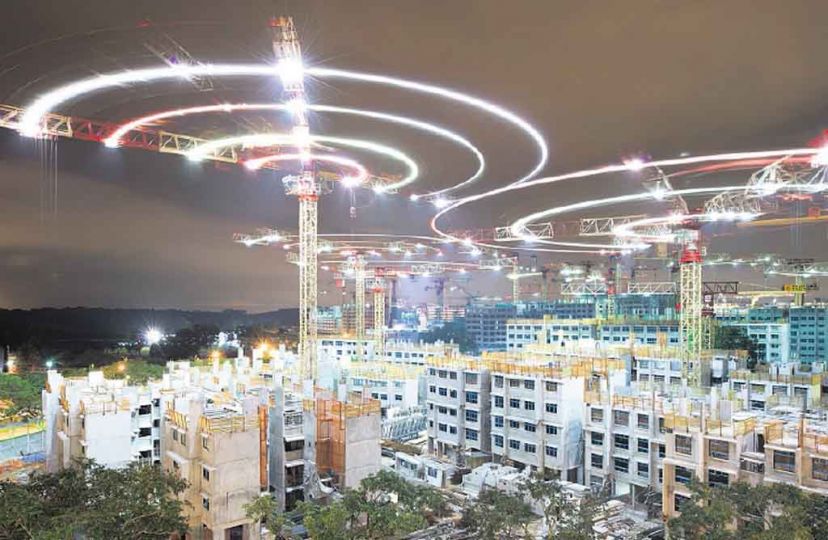 Le Monde, Singapour.  Dans cet endroit du Monde, des constructions partoutu2026. Dans le centre ville, le chantier de South Beach, un centre commercial et résidentiel dessiné par Norman Foster.   Photo Darren Soh.