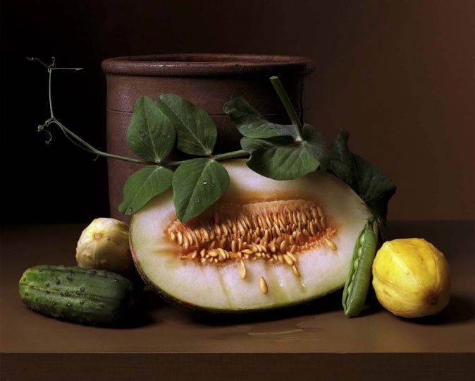 Sharon Core, Melon and Peas, 2009, 14 x 18.5 inches