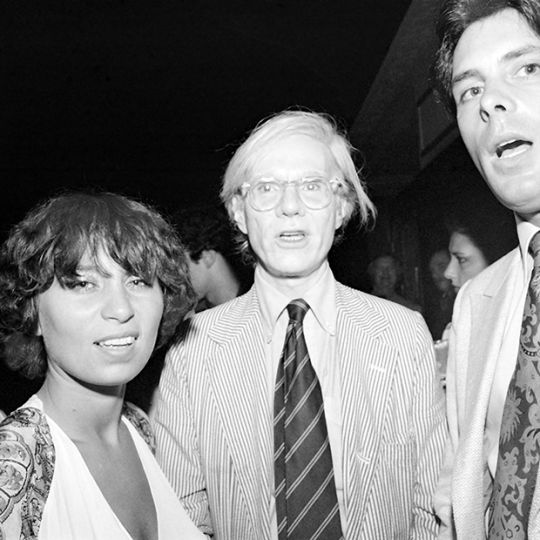 Open Mouthed Judi Jupiter, Andy Warhol and His Friend. Studio 54, NY, NY, July 1979 © Meryl Meisler
