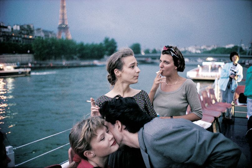 1988: French Youths on a Boat on the River Seine. © David Alan Harvey/Magnum Photos.
