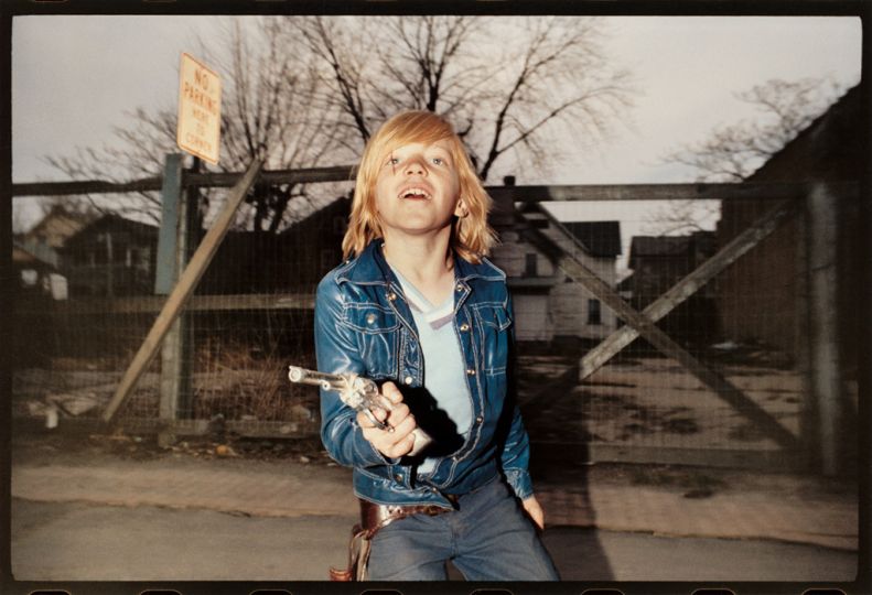 Flashed Boy in Blue Jacket with Six Shooter © Mark Cohenn