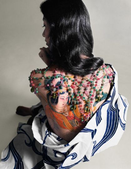 Rhinestone Necklace on tattooed Back, . Tokyo, Japan, 1962 © Hiro