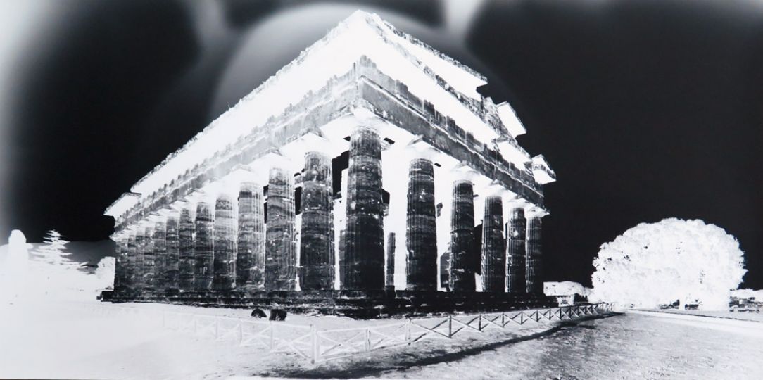 Vera Lutter Temple of Nettuno, Paestum, XIX: October 18, 2015 2015 Unique silver-gelatin print 57 x 114 cm VL016 8