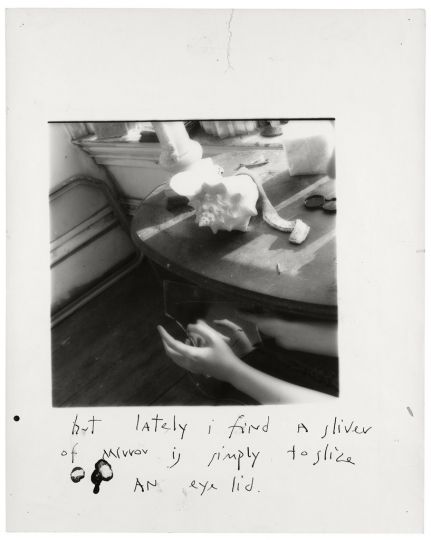 Francesca Woodman, But lately I find a sliver of mirror is simply to slice an eyelid, New York, 1979-1980 ©George and Betty Woodman
