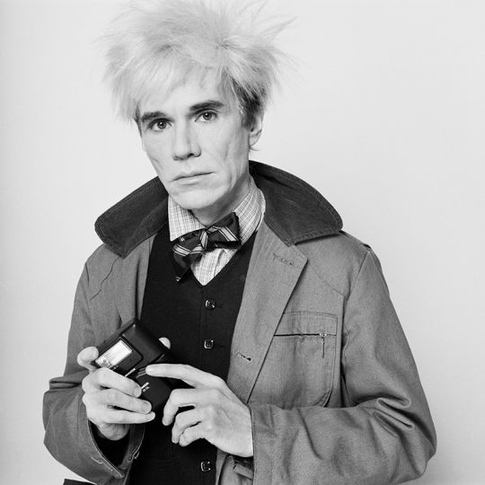 © Pierre Houles, Andy Warhol with his Minox camera, 1982. Archival pigment print on aluminium 80 x 80. Courtesy of OstLicht. Galerie für Fotografie, Vienna