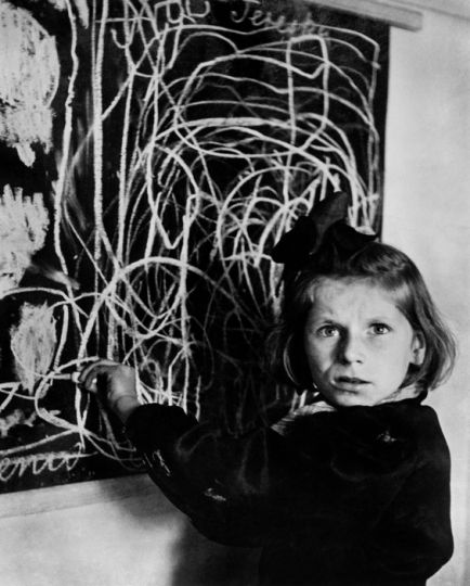 ©David Seymour-Magnum Photos POLAND. 1948. Tereszka, a child in a residence for disturbed children. She drew a picture of 