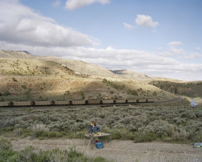Justine Kurland, Waiting for Trains While Playing with Trains, 2009; from Highway Kind (Aperture, 2016)