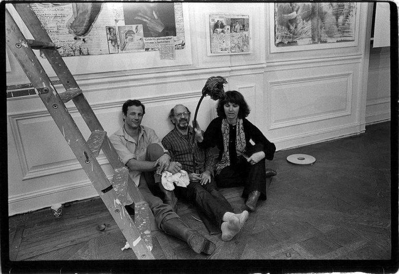 Before the fall: Beard, Exhibit designer Marvin Israel and Ruth Ansel rest during installation © Orin Langelle