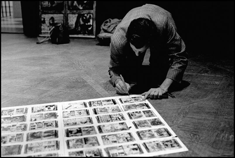 Beard working on one of the numerous pieces of his art for the exhibit © Orin Langelle