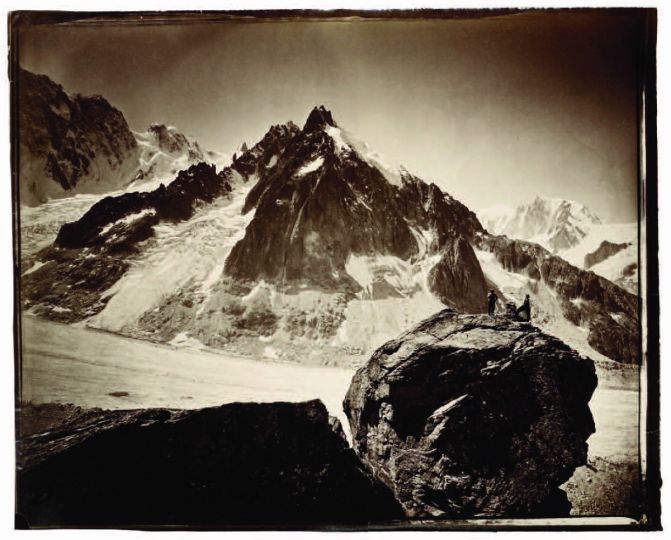Massif du Mont-Blanc, La Pierre de Béranger, Expédition de 1875 © Adolphe Braun