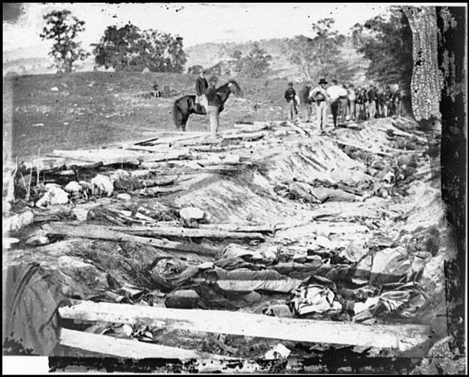 Scene showing deserted camp and wounded soldier (Zouave), 1865 ? / Mathew Brady © Library of Congress
