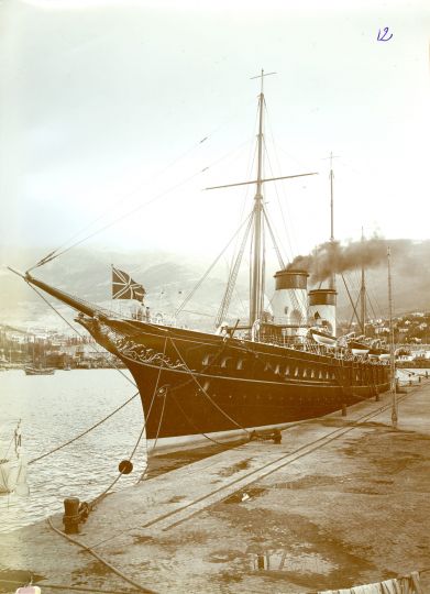 Arrival of the Imperial Yacht, The Standart, in Yalta Harbour, 1909. Russian State Archive of the Navy
