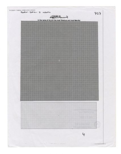 A redacted copy of a letter sent to UK resident Omar Deghayes during his six years of captivity at the Guantanamo Bay detention camp, 2010, from the series Letters to Omar © Edmund Clark
