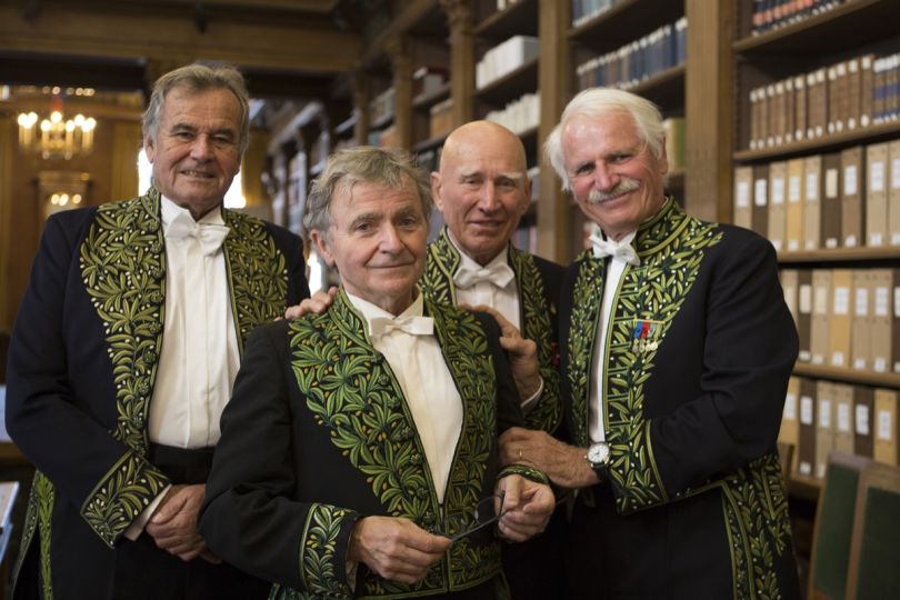 Bruno Barbey, Jean Gaumy, Sebastao Salgado et Yann Arthus-Bertrand  © Académie des beaux-arts / Juliette Agnel