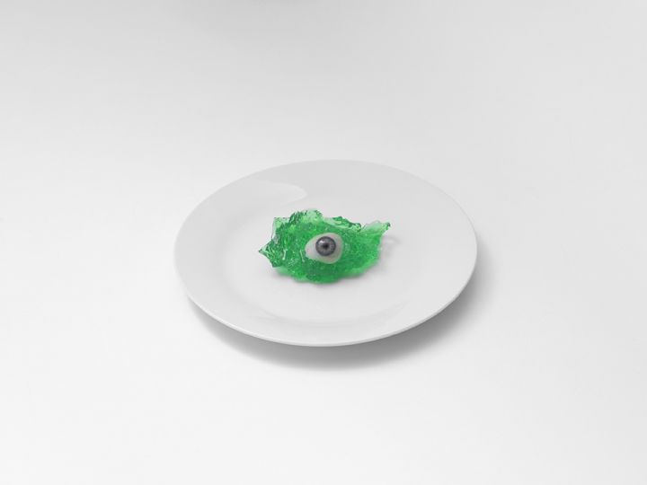 Glass Eye on White Plate, London, 2017 © Brian Griffin