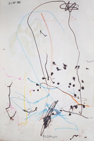 Dessin de Charlotte, 2 ans, portrait de maman