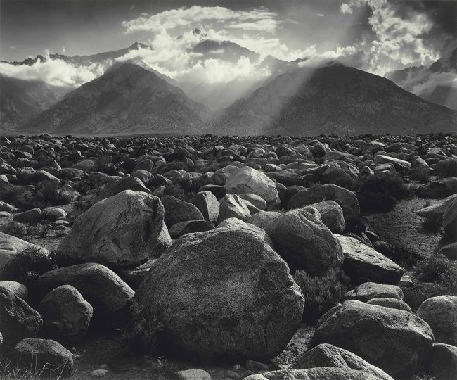 Ansel Adams, Mount Williamson, Sierra Nevada, from Manzanar, California, 1944, Silver print 15.5 x 19.5 inches - Copyright The Ansel Adams Publishing Rights Trust