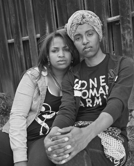 LaToya Ruby Frazier Shea with her best friend Amber Hasan, a manager, poet, writer, comedian, activist and community organizer, 2016 / 2017 Gelatin silver print 40 x 30 inches All images courtesy of the artist and Gavin Brown's enterprise, New York / Rome.