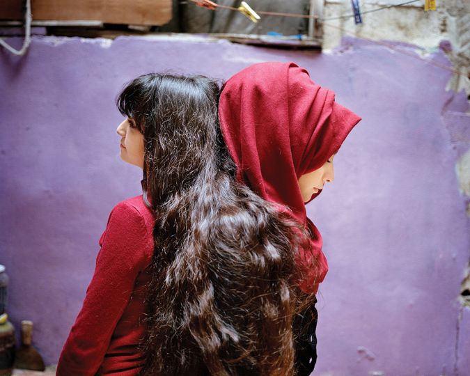Sara and Samira, Bourj El Barajneh Refugee Camp, Beirut, Lebanon, 2018 © Rania Matar – Courtesy Robert Klein Gallery