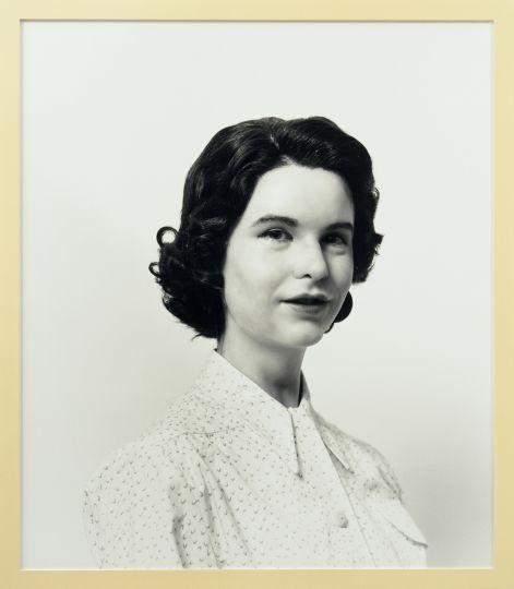 Gillian Wearing English, born 1963 Self Portrait as my Mother Jean Gregory, 2003–6 Chromogenic print Framed: 144.2 × 125.7 cm (56 3/4 × 49 1/2 in.) Heather Podesta Collection © Gillian Wearing, Courtesy Maureen Paley, London; Regen Projects, Los Angeles; and Tanya Bonakdar, New York