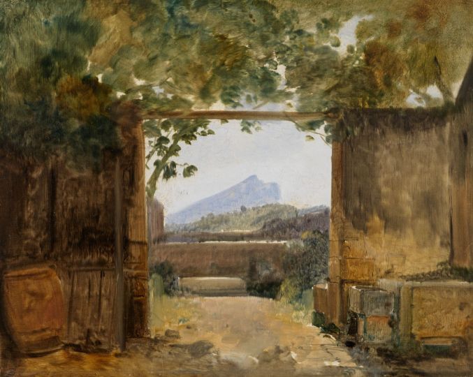 François-Marius Granet
Sainte-Victoire vue d’une cour de ferme au Malvalat
Huile sur toile, 33 x 41 cm
Musée Granet, Aix-en-Provence