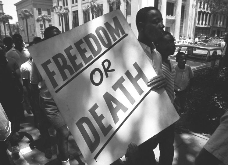 Civil Rights Movement, Savannah, Georgia, June 1963. Benjamin Van Clark, a seventeen-year-old student, leads a march for freedom. © Fred Baldwin