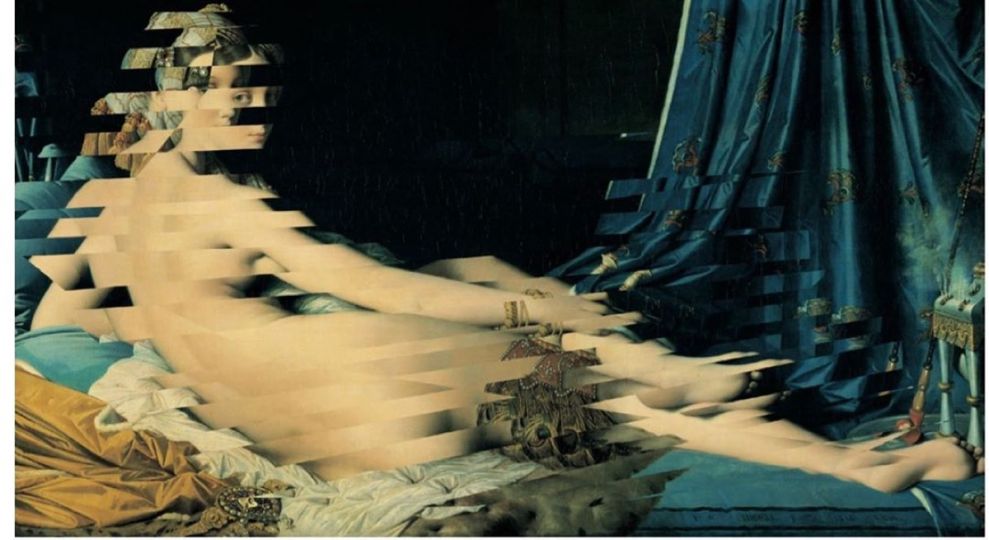 Pol Bury, La grande odalisque, 2002. Monotype numérique sur toile, 91 × 160,5 cm © Collection privée, provenance de la Galerie Louis Carré & Cie Prix : 20 000 euros