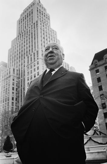 Manhattan, New York City, USA. December 14th, 1969. English film director and master of suspense Alfred Hitchcock at the Plaza Hotel in New York during a press conference to promote his American film 'Topaz'. © Jean-Pierre Laffont – Courtesy Editions de La Martinière 2019.