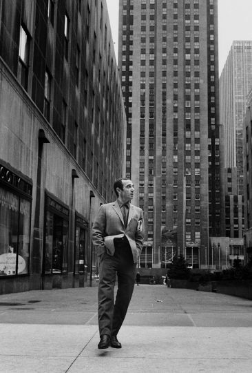 March, 1965, Manhattan, NYC. Charles Aznavour visits New York City to promote his film Taxi For Tobruk. © Jean-Pierre Laffont – Courtesy Editions de La Martinière 2019.
