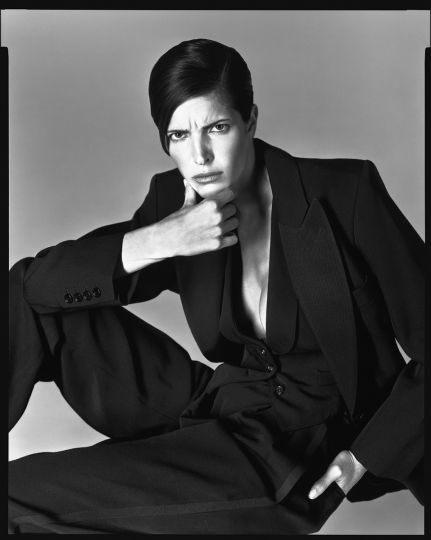 Stephanie Seymour, tuxedo by Yves Saint Laurent, New York, April 1995 - Photograph by Richard Avedon © The Richard Avedon Foundation – Courtesy Hamiltons Gallery