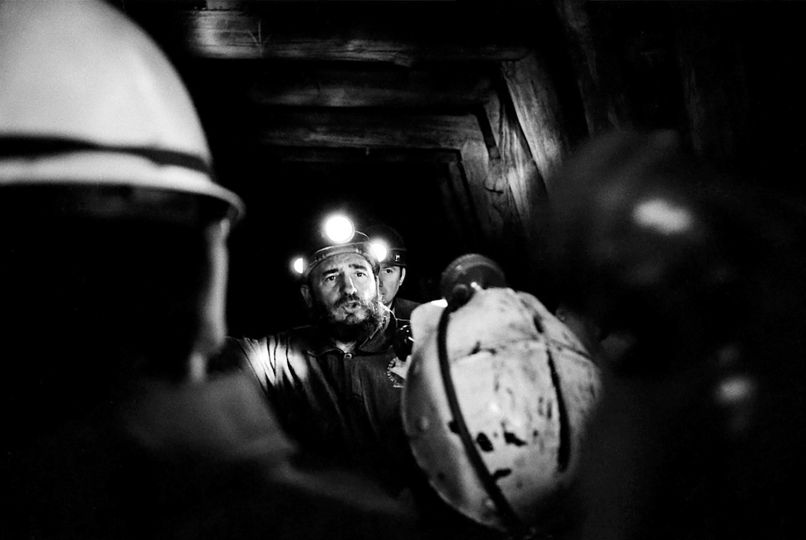 Fidel Castro inside a coal mine in Chile – 1971 © Diego Goldberg