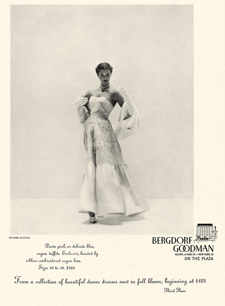 1946 Bergdorf Goodman women's dance dress Richard Avedon fashion photo  ad
