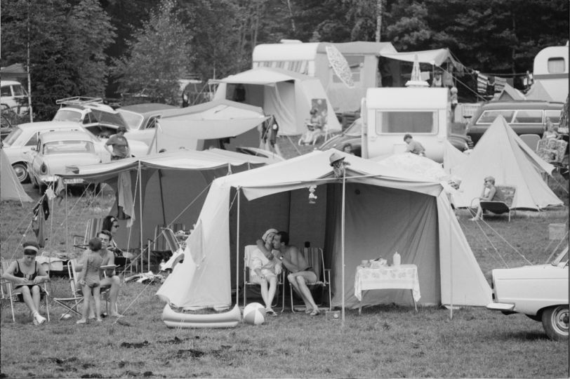 Reportage for Stern magazine: Honeymoon at the camping-site, Upper Bavaria, Germany, 1967 © Michael Friedel