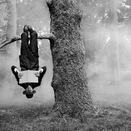 RODNEY SMITH, Reed Reading Upside Down, Amenia, New York, 2013 - Courtesy Robert Klein Gallery