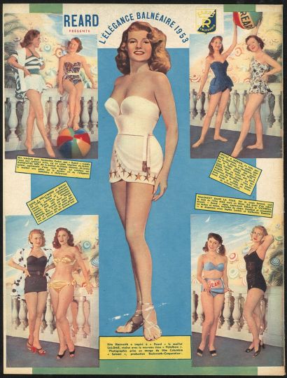 Publicité Réard dans Cinémonde Avril 1953 - Collection Nuits de Satin © Ghislaine Rayer & Patrice Gaulupeau – Courtesy BikiniARTmuseum