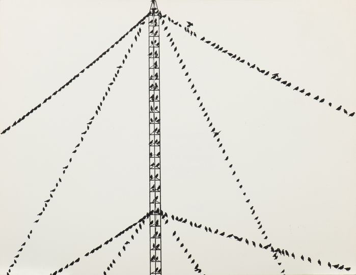Lot 94 : KLEIN, Aart (Dutch 1909 - 2001). Spreeuwen [Starlings], 1965.