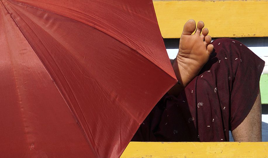 Just Lazy - Myanmar [umbrellas] © 2015 Saro di Bartolo