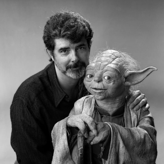 George Lucas & Yoda © Tom Zimberoff